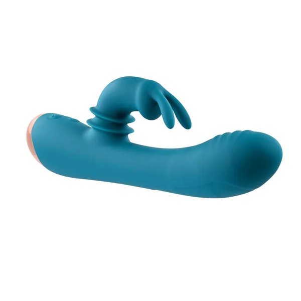 Adam & Eve SHIMMY & SHAKE VELVET RABBIT - Blue 22.4 cm USB Rechargeable Rabbit Vibrator — image 9 of 9