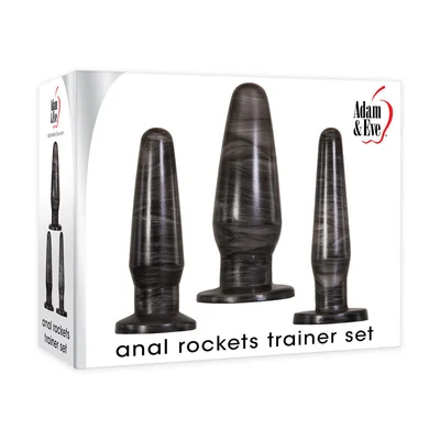 adam eve anal rockets trainer set black butt plugs set of 3 sizes