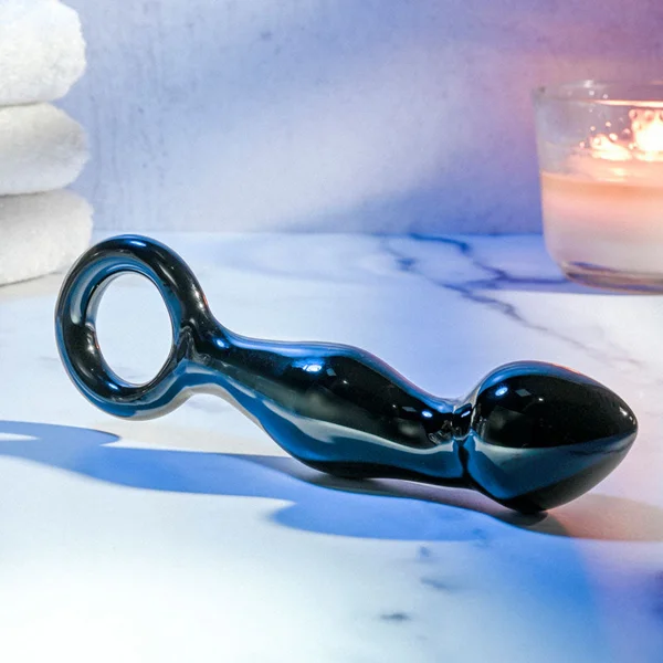 Adam & Eve ADAMS GLASS PROSTATE MASSAGER - Black Glass 16.6 cm Prostate Massager — image 2 of 9