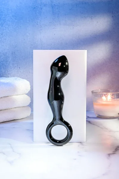 Adam & Eve ADAMS GLASS PROSTATE MASSAGER - Black Glass 16.6 cm Prostate Massager — image 5 of 9