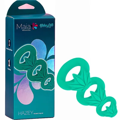 maia hazey green pot leaf cock rings set of 3