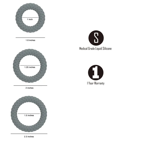 Maia ONYX - Grey Cock Ring Set - Set of 3 Sizes — image 2 of 5