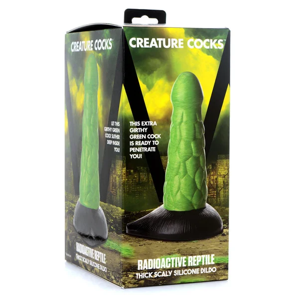 Creature Cocks Radioactive Reptile Thick Scaly Silicone Dildo - Green 19 cm Dildo — image 7 of 8