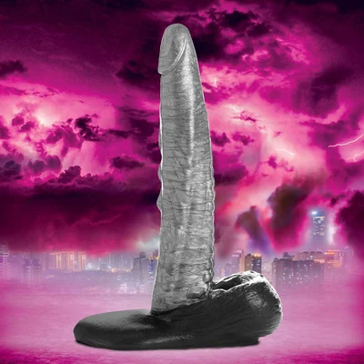 creature cocks the gargoyle rock hard silicone dildo silver 236 cm fantasy dildo