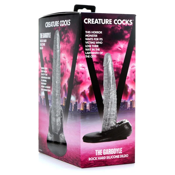 Creature Cocks The Gargoyle Rock Hard Silicone Dildo - Silver 23.6 cm Fantasy Dildo — image 8 of 8
