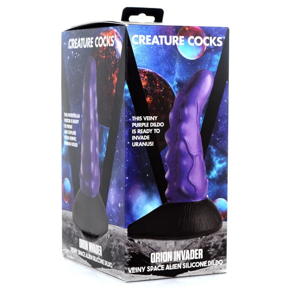 Creature Cocks Orion Invader Veiny Space Alien Silicone Dildo - Purple 18.4 cm Veiny Dildo — image 8 of 8