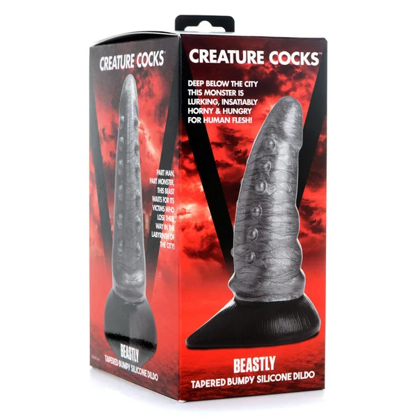 Creature Cocks Beastly Tapered Bumpy Silicone Dildo - Silver 21 cm Bumpy Dildo — image 9 of 9