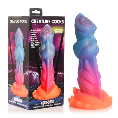 creature cocks aqua cock glow in dark multi coloured 193 cm fantasy dildo