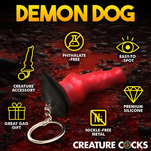 Creature Cocks Hell-Hound Keychain - Novelty Fantasy Dildo Keyring — image 4 of 9