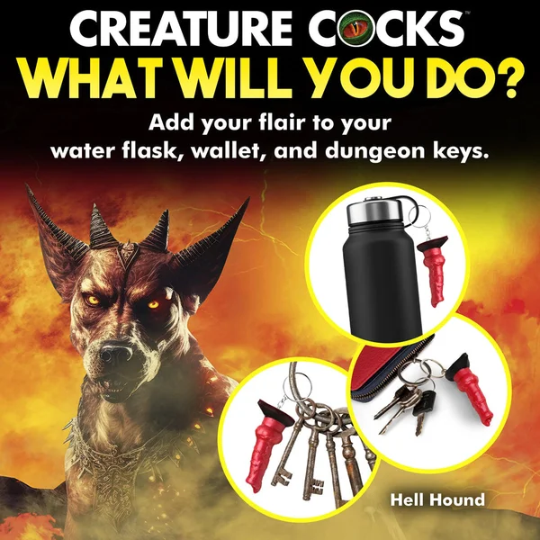Creature Cocks Hell-Hound Keychain - Novelty Fantasy Dildo Keyring — image 6 of 9