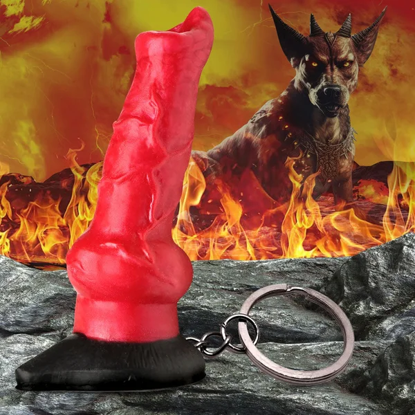 Creature Cocks Hell-Hound Keychain - Novelty Fantasy Dildo Keyring — image 2 of 9