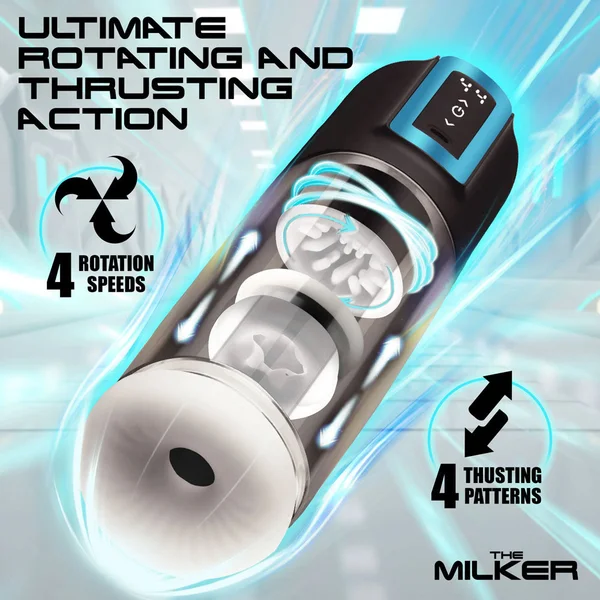 LoveBotz The Milker Roto-Stroke - USB Rechargeable Thrusting & Rotating Male Masturbator — image 2 of 9
