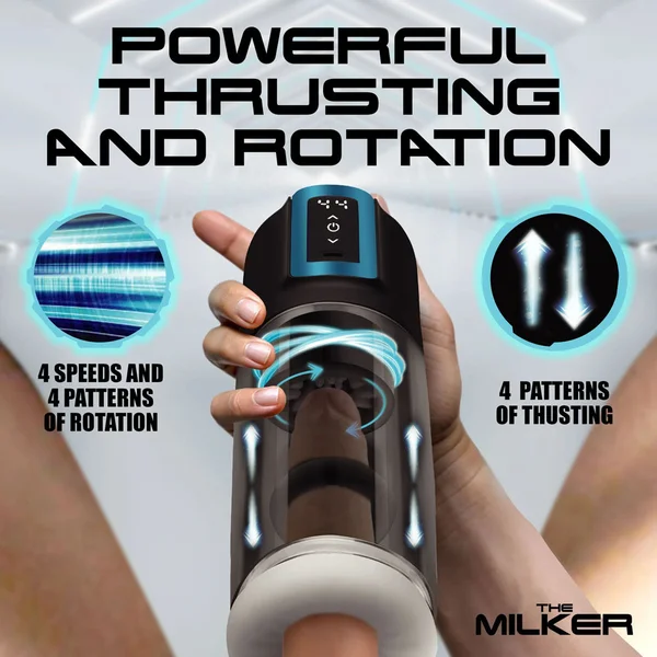 LoveBotz The Milker Roto-Stroke - USB Rechargeable Thrusting & Rotating Male Masturbator — image 3 of 9
