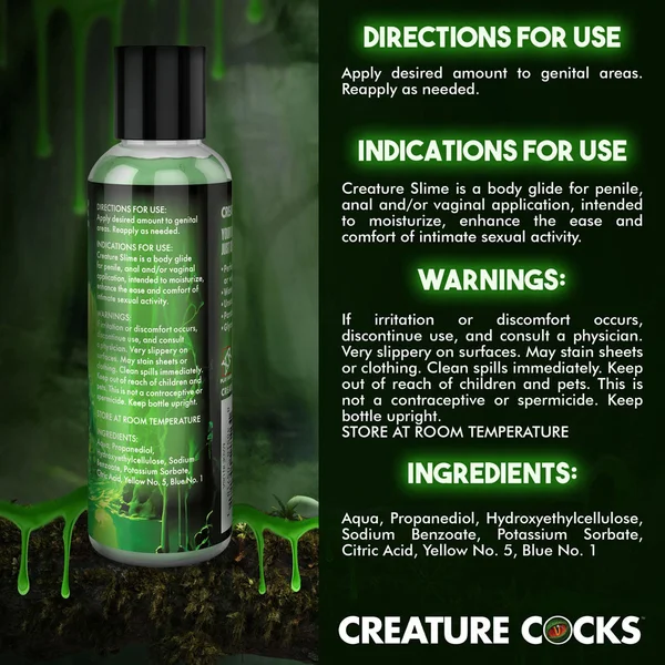 Creature Slime by Creature Cocks - Green Slime - Green Water Based Lubricant - 118 ml Bottle — image 9 of 9