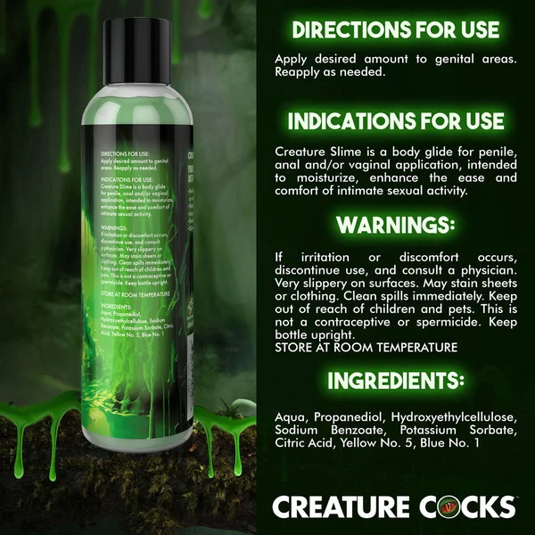 Creature Slime by Creature Cocks - Green Slime - Green Water Based Lubricant - 237 ml Bottle — image 9 of 9
