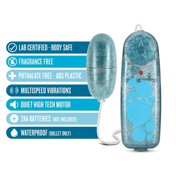 B Yours Glitter Power Bullet - Blue - Glitter Blue 5.5 cm Bullet — image 4 of 7