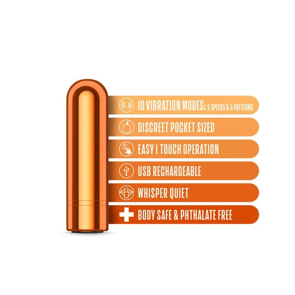 Kool Vibes - Rechargeable Mini Bullet - Tangerine - Orange 6.4 cm USB Rechargeable Bullet — image 6 of 9