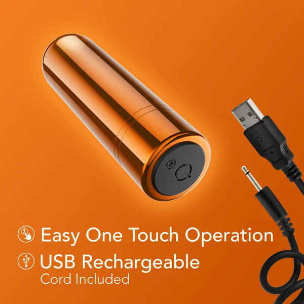 Kool Vibes - Rechargeable Mini Bullet - Tangerine - Orange 6.4 cm USB Rechargeable Bullet — image 5 of 9