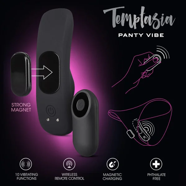 Temptasia Remote Control Panty Vibe - Black USB Rechargeable Panty Vibe — image 2 of 8