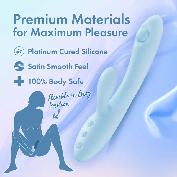 Play With Me - Moondust Magic - Blue 20.3 cm USB Rechargeable Rabbit Vibrator — image 4 of 9