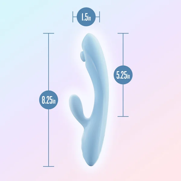 Play With Me - Moondust Magic - Blue 20.3 cm USB Rechargeable Rabbit Vibrator — image 8 of 9