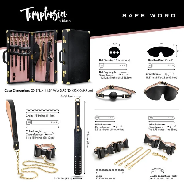 Temptasia Safe Word Bondage Kit with Suitcase - 9 Piece Bondage Set — image 5 of 8