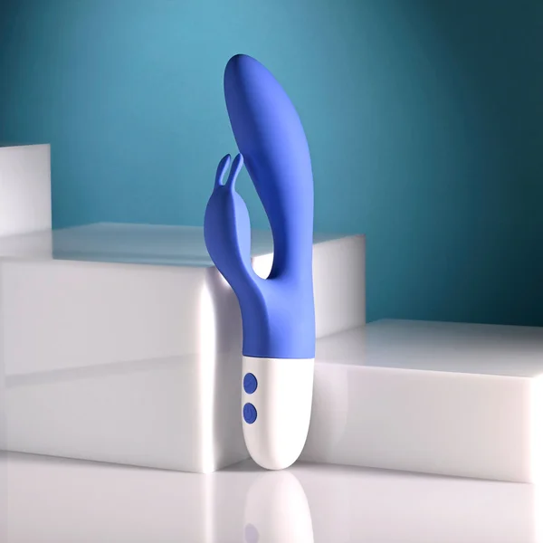 Evolved FUNNY BUNNY - Blue 20 cm USB Rechargeable Rabbit Vibrator — image 2 of 9