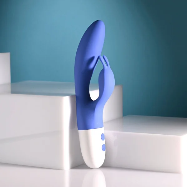Evolved FUNNY BUNNY - Blue 20 cm USB Rechargeable Rabbit Vibrator — image 4 of 9