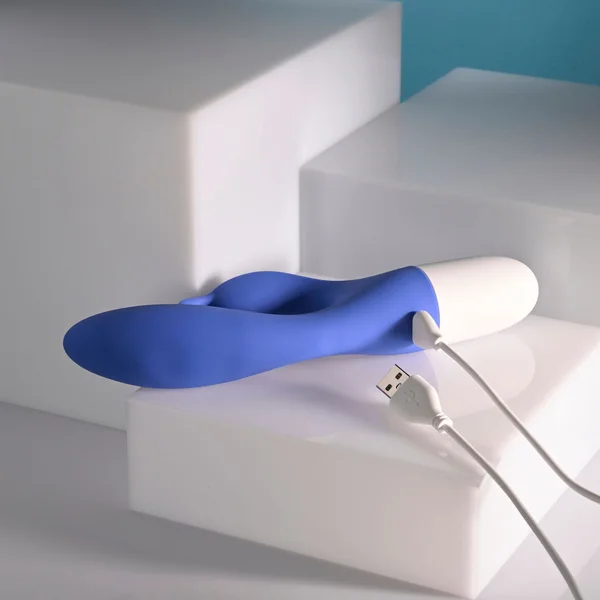 Evolved FUNNY BUNNY - Blue 20 cm USB Rechargeable Rabbit Vibrator — image 9 of 9