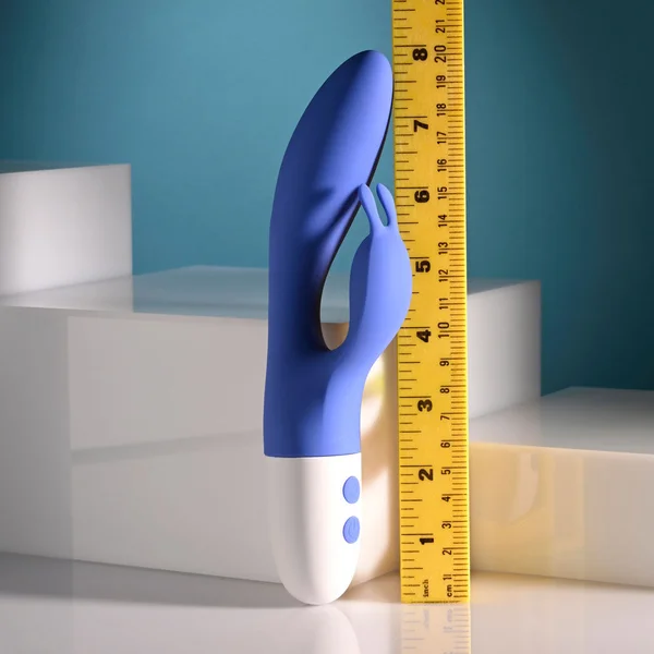 Evolved FUNNY BUNNY - Blue 20 cm USB Rechargeable Rabbit Vibrator — image 8 of 9