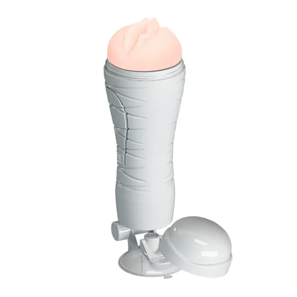 CRAZY BULL FLORA Vibrating Stroker - Flesh USB Rechargeable Vibrating Squeezeable Vagina Stroker with Suction Base — image 2 of 8
