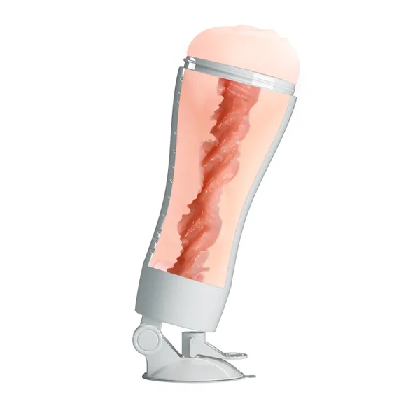 CRAZY BULL FLORA Vibrating Stroker - Flesh USB Rechargeable Vibrating Squeezeable Vagina Stroker with Suction Base — image 3 of 8