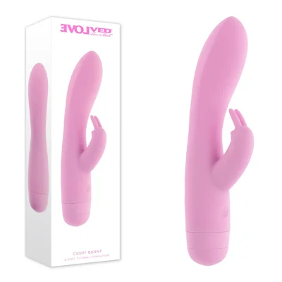 evolved cushy bunny pink 191 cm usb rechargeable rabbit vibrator