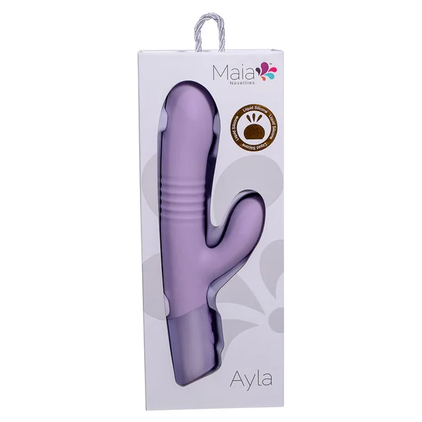 Maia AYLA - Lavender 24.4 cm USB Rechargeable Thrusting Rabbit Vibrator — image 4 of 4