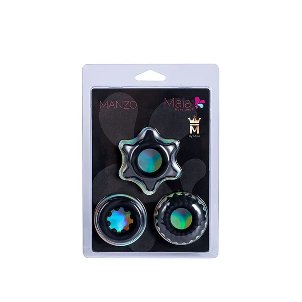 Maia MANZO - Black Silicone Cock Rings - Set of 3 — image 3 of 3