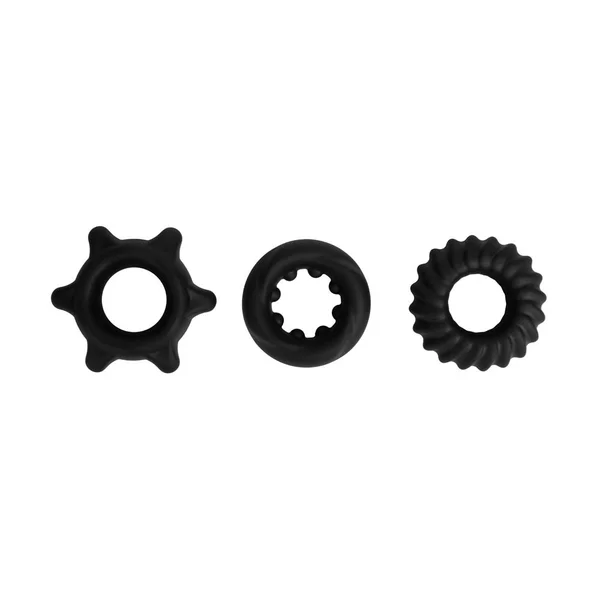 Maia MANZO - Black Silicone Cock Rings - Set of 3 — image 2 of 3