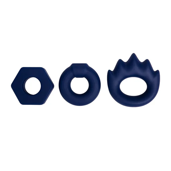 Maia LONZO - Blue Silicone Cock Rings - Set of 3 — image 2 of 3