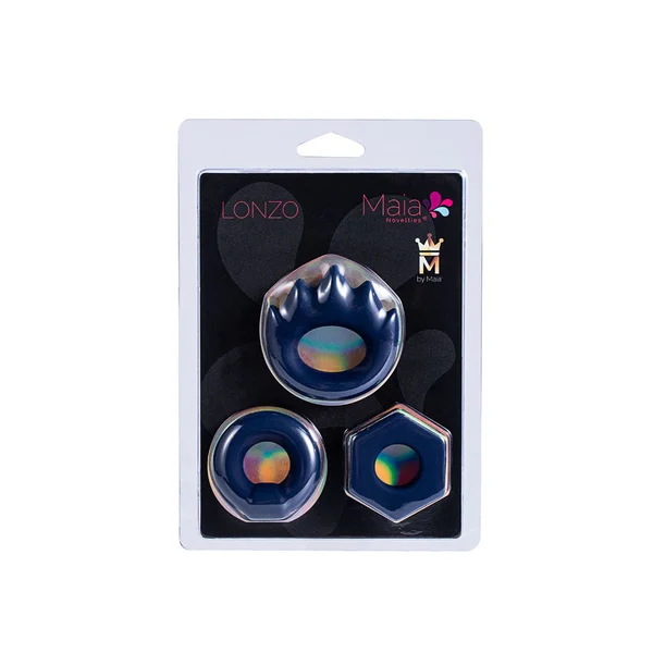 Maia LONZO - Blue Silicone Cock Rings - Set of 3 — image 3 of 3
