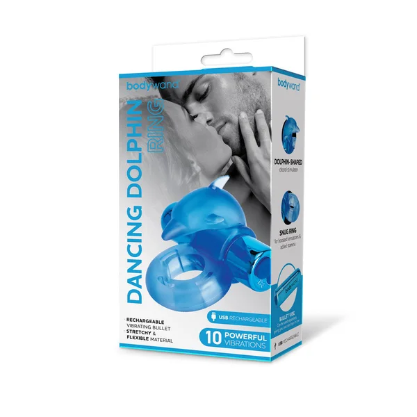 Bodywand Rechargeable Dancing Dolphin Ring - Blue USB Rechargeable Vibrating Cock Ring — image 5 of 5