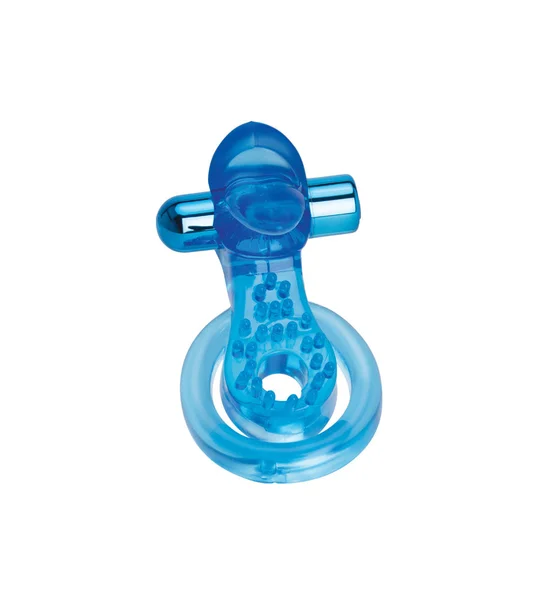 Bodywand Rechargeable Duo Ring with Clit Tickler - Blue USB Rechargeable Vibrating Cock Ring — image 3 of 5