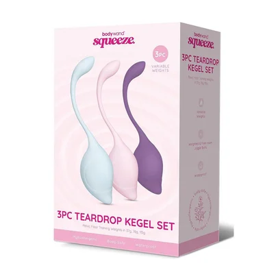 bodywand squeeze 3pc teardrop kegel set weighted kegel set 3 piece kit