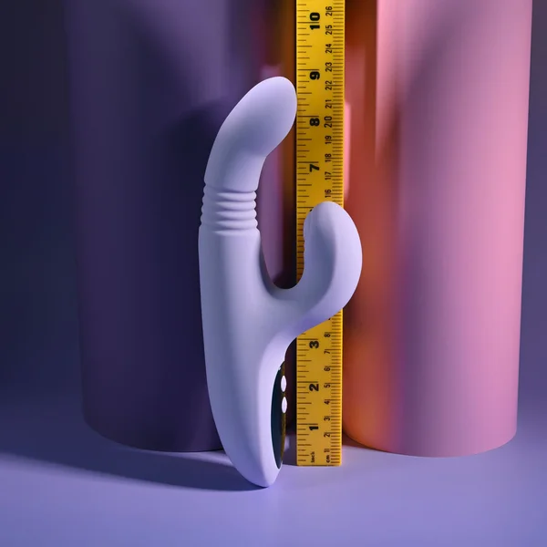 Evolved PEP TALK - Purple 23.3 cm USB Rechargeable Thrusting Vibrator with Tapping Clitoral Stimulator — image 8 of 9