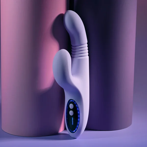 Evolved PEP TALK - Purple 23.3 cm USB Rechargeable Thrusting Vibrator with Tapping Clitoral Stimulator — image 5 of 9