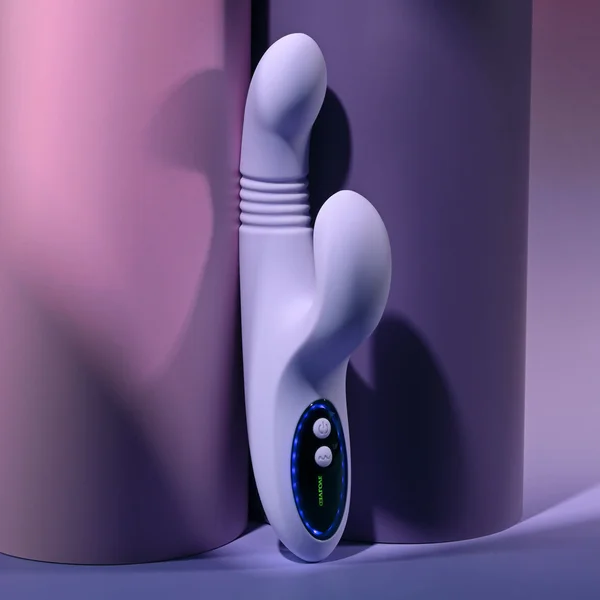 Evolved PEP TALK - Purple 23.3 cm USB Rechargeable Thrusting Vibrator with Tapping Clitoral Stimulator — image 4 of 9