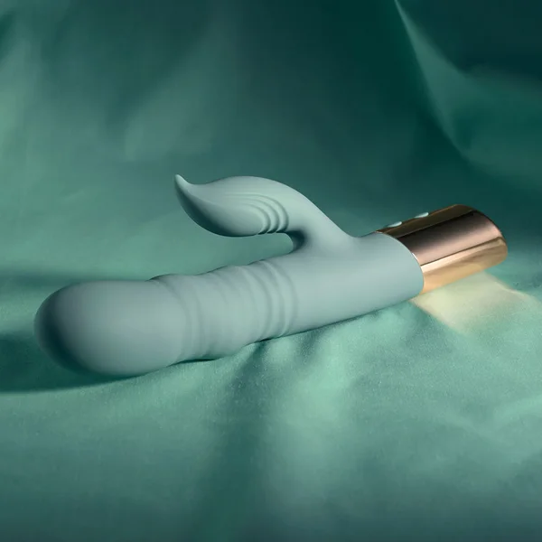 Evolved THE SHIMMY - Green USB Rechargeable Thrusting Rabbit Vibrator
