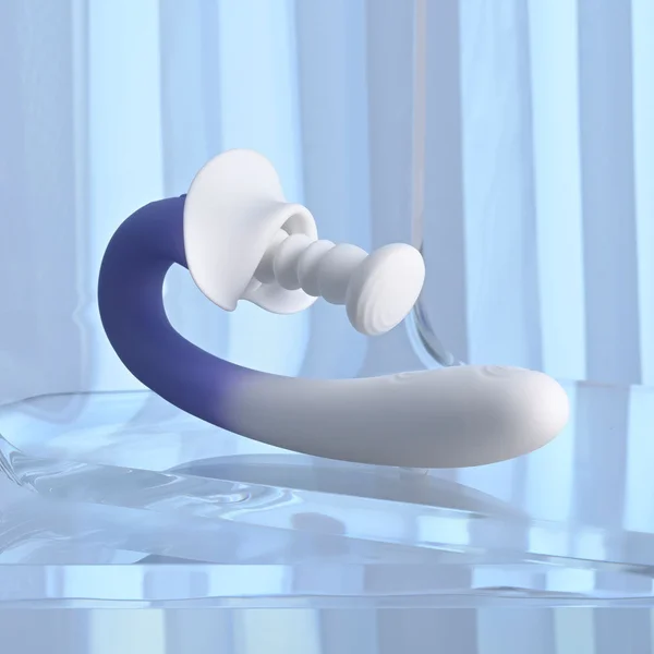 Evolved SPRING LOADED - White/Purple 23 cm USB Rechargeable Multi-Tapping Vibrator