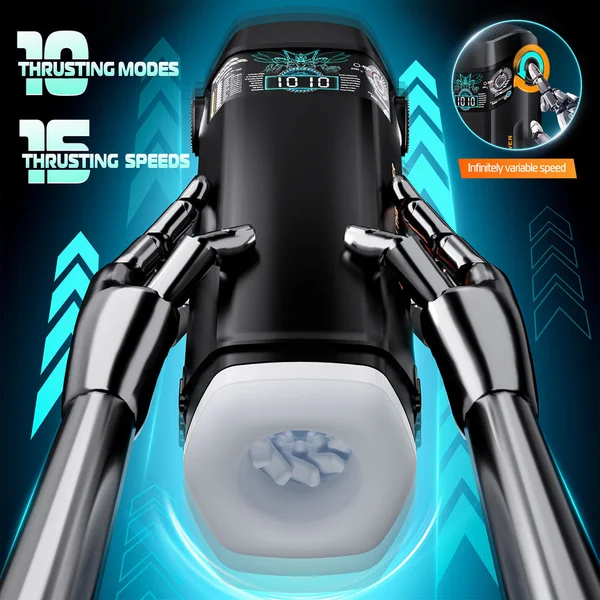 CyberSkin The Titan - Black USB Rechargeable Thrusting & Vibrating Auto Masturbator with Heater — image 4 of 9