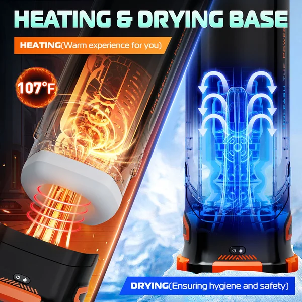 CyberSkin The Titan - Black USB Rechargeable Thrusting & Vibrating Auto Masturbator with Heater — image 7 of 9