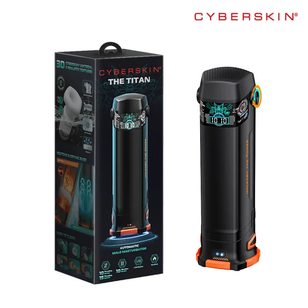 CyberSkin The Titan - Black USB Rechargeable Thrusting & Vibrating Auto Masturbator with Heater — image 2 of 9