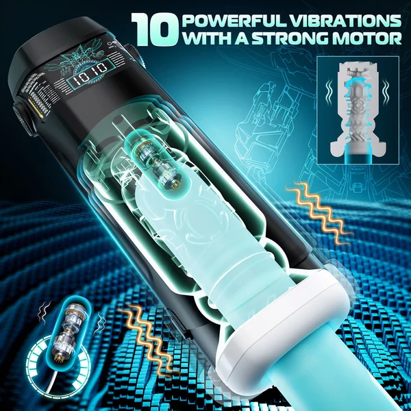 CyberSkin The Titan - Black USB Rechargeable Thrusting & Vibrating Auto Masturbator with Heater — image 3 of 9